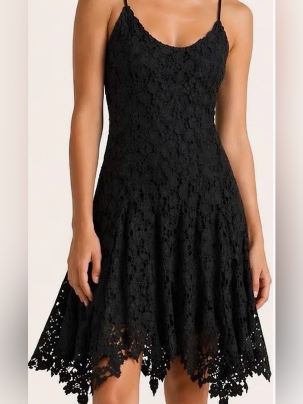 Ralph Lauren Floral Eyelet Lace Little Black Dress